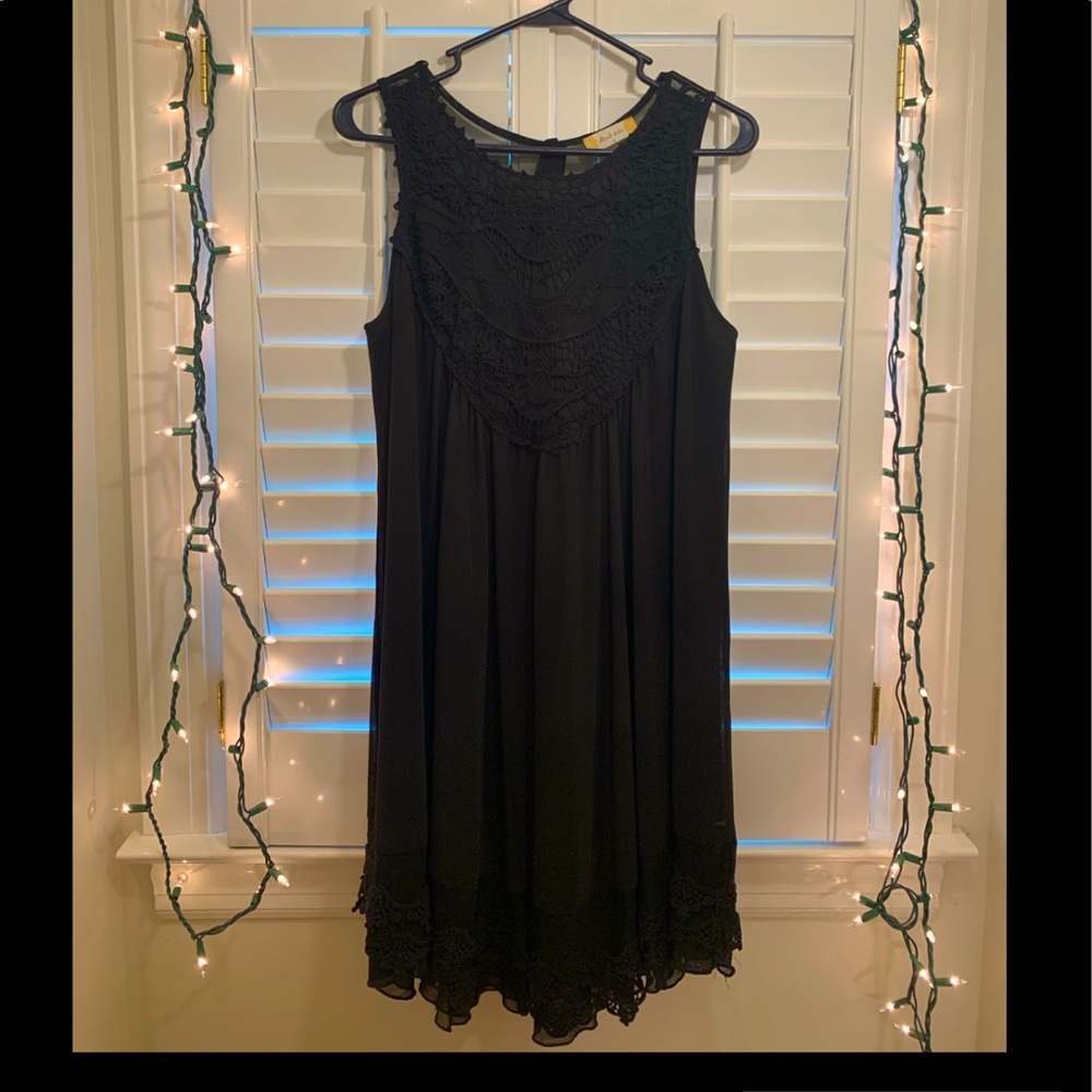 Altard State Black Dress with Lace Front, L